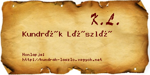 Kundrák László névjegykártya