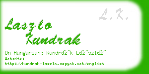laszlo kundrak business card